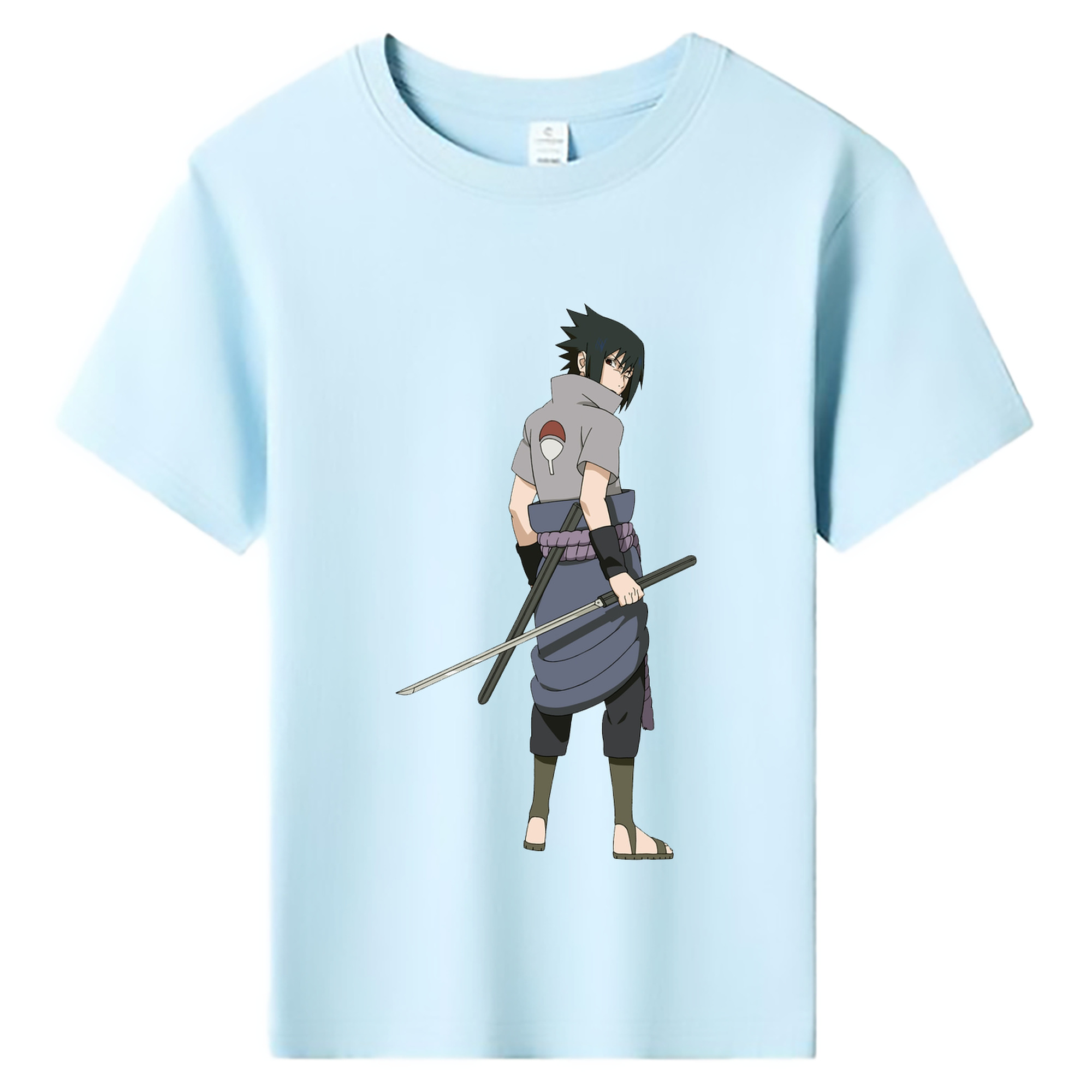 （画像用） NARUTO -ナルト- うちは サスケ Uchiha Sasuke 綿100％キッズTシャツ（フロントプリント）